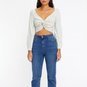 Urban Outfitters Size Small White Floral Top.